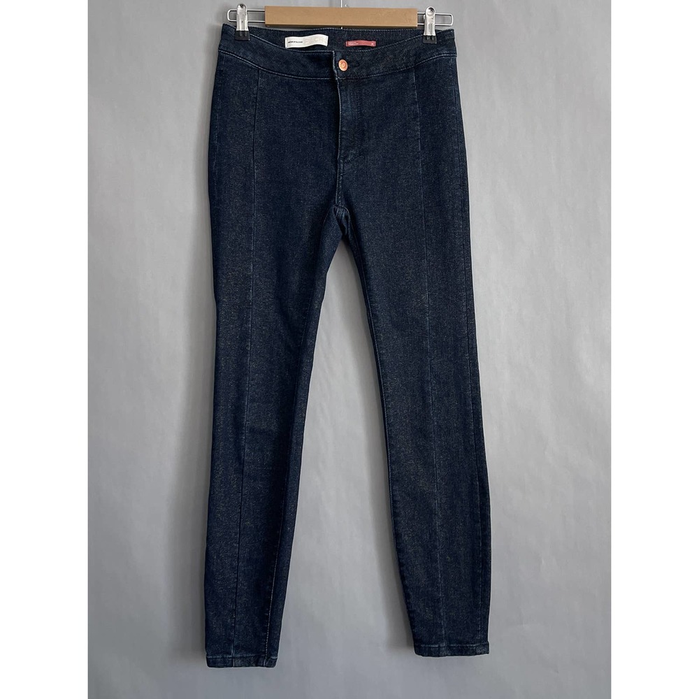 Pilcro Anthropologie Jeans Women 26 High Rise Denim Legging Dark Blue Shimmer